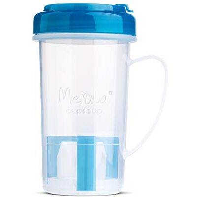 Merula Cupscup Mikrowellen-Dampfreinigungsbecher für Menstruationstassen, Transparent-blau Merula Cupscup Mikrowellen-Dampfreinigungsbecher für Menstruationstassen, Transparent-blau