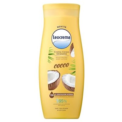Leocrema , Feuchtigkeitsspendende Körpercreme mit Kokosnuss, für alle Hauttypen, weiche und seidige Haut, Feuchtigkeit für 72 Stunden, 250 ml Leocrema , Feuchtigkeitsspendende Körpercreme mit Kokosnuss, für alle Hauttypen, weiche und seidige Haut, Feuchtigkeit für 72 Stunden, 250 ml