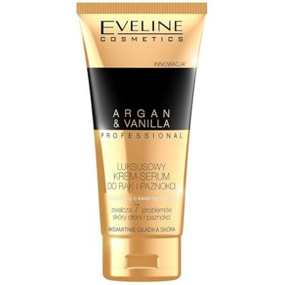 EVELINE COSMETICS Serum Argan & Vanille Luxus Hand und Nagelcreme, Handcreme Für Sehr Trockene Hände, Handbalsam, Handcreme Repair, Reichhaltiger Pflegekomplex 100 ml EVELINE COSMETICS Serum Argan & Vanille Luxus Hand und Nagelcreme, Handcreme Für Sehr Trockene Hände, Handbalsam, Handcreme Repair, Reichhaltiger Pflegekomplex 100 ml