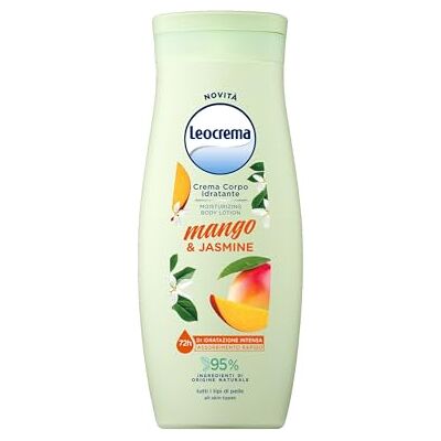 Leocrema , Feuchtigkeitsspendende Körpercreme mit Mango und Jasmin, für alle Hauttypen, weiche und seidige Haut, Feuchtigkeit für 72 Stunden, 250 ml Leocrema , Feuchtigkeitsspendende Körpercreme mit Mango und Jasmin, für alle Hauttypen, weiche und seidige Haut, Feuchtigkeit für 72 Stunden, 250 ml