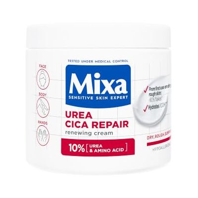 Mixa Urea Cica Repair Repair Cremefarben 400ml Recovery-unterstützende Creme pflegt die Haut mit Harnstoff Mixa Urea Cica Repair Repair Cremefarben 400ml Recovery-unterstützende Creme pflegt die Haut mit Harnstoff