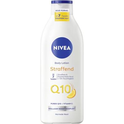 Beiersdorf NIVEA Body Lotion Q10 Straffend + Vitamin C, Body Milk für straffere Haut & verbesserte Elastizität in 7 Tagen, Körpercreme mit purem Q10 und Vitamin C (400 ml) Beiersdorf NIVEA Body Lotion Q10 Straffend + Vitamin C, Body Milk für straffere Haut & verbesserte Elastizität in 7 Tagen, Körpercreme mit purem Q10 und Vitamin C (400 ml)