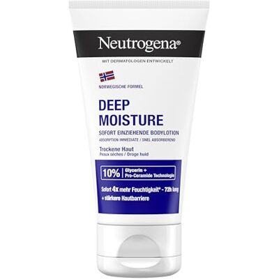 Neutrogena Norwegische Formel Deep Moisture Bodylotion, 6 x 75 ml Sofort einziehende Körperlotion mit Glycerin, nicht fettende Hautpflege Lotion in Reisegröße, für trockene Haut Neutrogena Norwegische Formel Deep Moisture Bodylotion, 6 x 75 ml Sofort einziehende Körperlotion mit Glycerin, nicht fettende Hautpflege Lotion in Reisegröße, für trockene Haut