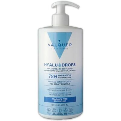 Valquer Laboratorios VALQUER Hyaludrops Feuchtigkeitsspendende Bodylotion Parfümfreie 72h Feuchtigkeit Pflegt trockene und empfindliche Haut Mit Hyaluron und Niacinamid 700 ml Valquer Laboratorios VALQUER Hyaludrops Feuchtigkeitsspendende Bodylotion Parfümfreie 72h Feuchtigkeit Pflegt trockene und empfindliche Haut Mit Hyaluron und Niacinamid 700 ml