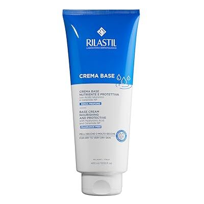 Rilastil Creme Base, Feuchtigkeitscreme für Gesicht und Körper, parfümfrei, für trockene und sehr trockene Haut, geeignet für die ganze Familie, 400 ml Rilastil Creme Base, Feuchtigkeitscreme für Gesicht und Körper, parfümfrei, für trockene und sehr trockene Haut, geeignet für die ganze Familie, 400 ml