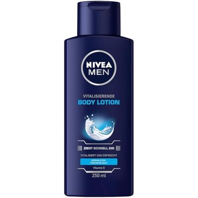 NIVEA MEN Vitalisierende Bodylotion, vitalisierende Körperpflege spendet 24+ Stunden Feuchtigkeit, Körperlotion mit Vitamin E für intensiv gepflegte Haut (250 ml) NIVEA MEN Vitalisierende Bodylotion, vitalisierende Körperpflege spendet 24+ Stunden Feuchtigkeit, Körperlotion mit Vitamin E für intensiv gepflegte Haut (250 ml)