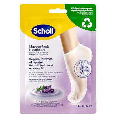 Scholl Lavendel-Fußmaske für trockene Haut – weiche und glatte Füße in 20 Minuten – feuchtigkeitsspendende Pflege-Socken, fettfrei und einfach zu verwenden – recycelbare Maske und Verpackung – 1 Paar Scholl Lavendel-Fußmaske für trockene Haut – weiche und glatte Füße in 20 Minuten – feuchtigkeitsspendende Pflege-Socken, fettfrei und einfach zu verwenden – recycelbare Maske und Verpackung – 1 Paar