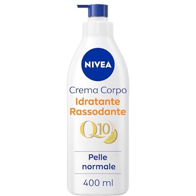 NIVEA Q10 straffende feuchtigkeitsspendende Körpercreme 400 ml, straffende Körpercreme mit reinem Coenzym Q10 und Vitamin C, Feuchtigkeitscreme 72h für normale Haut für straffere und geschmeidigere NIVEA Q10 straffende feuchtigkeitsspendende Körpercreme 400 ml, straffende Körpercreme mit reinem Coenzym Q10 und Vitamin C, Feuchtigkeitscreme 72h für normale Haut für straffere und geschmeidigere