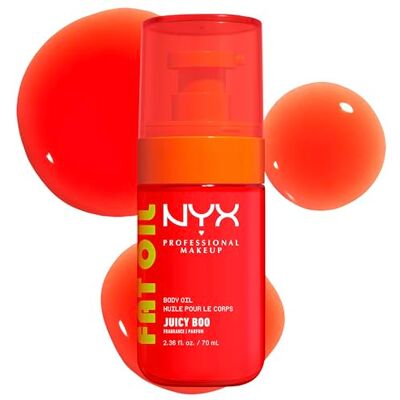 NYX PROFESSIONAL MAKEUP , Fat Oil Body Oil, Feuchtigkeitspflege mit intensivem Glanz mit Avocadoöl & Vitamin E, leichtes, glänzendes Finish, 24 Stunden Feuchtigkeit, vegane Formel, Juicy Boo, 70 ml NYX PROFESSIONAL MAKEUP , Fat Oil Body Oil, Feuchtigkeitspflege mit intensivem Glanz mit Avocadoöl & Vitamin E, leichtes, glänzendes Finish, 24 Stunden Feuchtigkeit, vegane Formel, Juicy Boo, 70 ml