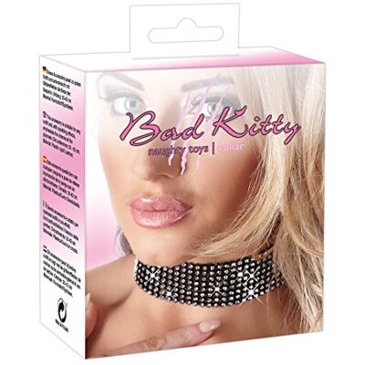Bad Kitty Halsband sexy Choker für Frauen, erotisches Halsband mit Strass-Elementen zur Verführung des Partners, schwarz Bad Kitty Halsband sexy Choker für Frauen, erotisches Halsband mit Strass-Elementen zur Verführung des Partners, schwarz