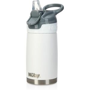 Nuby – Thirsty Kids – Flip-It Reflex Edelstahlflasche für unterwegs – Auslaufsicherer Babybecher mit sicherem Verschluss und Thermodesign – 300 ml Reiseflasche für Kinder – Babybecher in Weiß Nuby – Thirsty Kids – Flip-It Reflex Edelstahlflasche für unterwegs – Auslaufsicherer Babybecher mit sicherem Verschluss und Thermodesign – 300 ml Reiseflasche für Kinder – Babybecher in Weiß