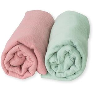 Babyline 2 Stück Musselin für Babys, 120 x 120 cm, Decke, Einschlagdecke, Bambus, Baumwolle, für Neugeborene, natürliche Fasern, superweich, hypoallergen, 100% umweltfreundlich (Rosa/Minze) Babyline 2 Stück Musselin für Babys, 120 x 120 cm, Decke, Einschlagdecke, Bambus, Baumwolle, für Neugeborene, natürliche Fasern, superweich, hypoallergen, 100% umweltfreundlich (Rosa/Minze)