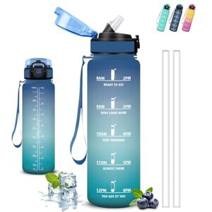 Grsta Trinkflasche, Trinkflasche 1l, Trinkflasches mit Strohhalm, Leicht zu Reinigen, Trinkflasches Auslaufsicher, Kann mit dir Tragen, Trinkflasch Motivation, Wasserflasche für Wandern, Fitness, Camping Grsta Trinkflasche, Trinkflasche 1l, Trinkflasches mit Strohhalm, Leicht zu Reinigen, Trinkflasches Auslaufsicher, Kann mit dir Tragen, Trinkflasch Motivation, Wasserflasche für Wandern, Fitness, Camping
