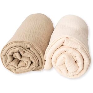 Babyline 2 Stück Musselin für Babys, 120 x 120 cm, Decke, Wickeltuch, Bambus, Baumwolle, für Neugeborene, natürliche Fasern, superweich, hypoallergen, 100% umweltfreundlich (Sand/Beige) Babyline 2 Stück Musselin für Babys, 120 x 120 cm, Decke, Wickeltuch, Bambus, Baumwolle, für Neugeborene, natürliche Fasern, superweich, hypoallergen, 100% umweltfreundlich (Sand/Beige)