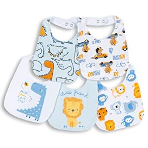 Chicco , Set mit 5 Lätzchen für Jungen und Mädchen aus weicher Baumwolle, Einheitsgröße, Designed in Italy Chicco , Set mit 5 Lätzchen für Jungen und Mädchen aus weicher Baumwolle, Einheitsgröße, Designed in Italy
