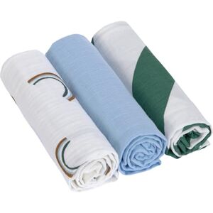 Lässig Mulltücher 3er Set 85 x 85 - Bio Baumwolle, Himmelblau Lässig Mulltücher 3er Set 85 x 85 - Bio Baumwolle, Himmelblau
