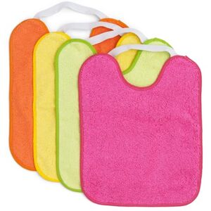 Ti TIN 4 pack wasserdichte frottee Babylätzchen 24x31 cm Lätzchen mit elastischem Verschluss für Babys von 6 bis 18 Monaten Ti TIN 4 pack wasserdichte frottee Babylätzchen 24x31 cm Lätzchen mit elastischem Verschluss für Babys von 6 bis 18 Monaten