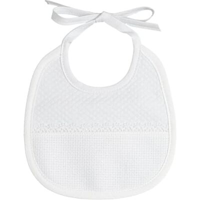Filet Kleines Lätzchen aus weichem Stoff, Motiv Lutschtabletten, weiß mit Tasche aus Aida zum Sticken, ideal für Babys und die ersten Monate, hergestellt in Italien, Weiß Filet Kleines Lätzchen aus weichem Stoff, Motiv Lutschtabletten, weiß mit Tasche aus Aida zum Sticken, ideal für Babys und die ersten Monate, hergestellt in Italien, Weiß