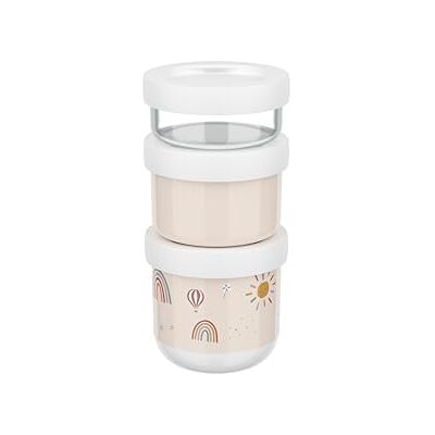 Mepal Snackbox stapelbar 3-teilig Mio Stapeln nach Bedarf Mikrowellen- und Gefrierfachgeeignet Auslaufsicher Spülmaschinengeeignet 100 + 175 + 275 ml Sunshine & Rainbow Mepal Snackbox stapelbar 3-teilig Mio Stapeln nach Bedarf Mikrowellen- und Gefrierfachgeeignet Auslaufsicher Spülmaschinengeeignet 100 + 175 + 275 ml Sunshine & Rainbow