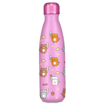 Cartomania Trinkflasche, Thermosflasche, Wasserflasche, Thermosflasche aus Edelstahl, BPA-frei, 500 ml, Silikondeckel, Kinder, Jungen, Mädchen, Geschenkidee, rosa mit Katzen Cartomania Trinkflasche, Thermosflasche, Wasserflasche, Thermosflasche aus Edelstahl, BPA-frei, 500 ml, Silikondeckel, Kinder, Jungen, Mädchen, Geschenkidee, rosa mit Katzen