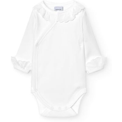 BABIDU Crossover-Baby-Body, langärmelig, 100% Baumwolle, Spitzenausschnitt, Baby-Body für Neugeborene und Frühgeborene, erstes Tragen, weicher und hypoallergener Stoff, Unisex-Kleidung für Babys BABIDU Crossover-Baby-Body, langärmelig, 100% Baumwolle, Spitzenausschnitt, Baby-Body für Neugeborene und Frühgeborene, erstes Tragen, weicher und hypoallergener Stoff, Unisex-Kleidung für Babys
