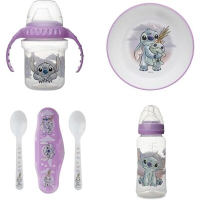 Thermobaby Disney Baby Lilo & Stitch – Mahlzeiten-Set für Kinder – Kindergeschirr – auslaufsichere Tasse mit Griffen, Flasche 360 ml, rutschfeste Schüssel, 2 Löffel mit Transportbox – ab 10 Monaten Thermobaby Disney Baby Lilo & Stitch – Mahlzeiten-Set für Kinder – Kindergeschirr – auslaufsichere Tasse mit Griffen, Flasche 360 ml, rutschfeste Schüssel, 2 Löffel mit Transportbox – ab 10 Monaten