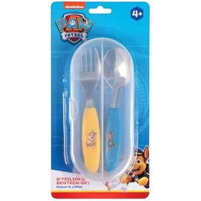 p:os PAW Patrol Kinderbesteck inkl. To-Go Box Gabel und Löffel für Joghurt, Obst uvm. Perfekt für den Camping-Urlaub oder Spielplatz p:os PAW Patrol Kinderbesteck inkl. To-Go Box Gabel und Löffel für Joghurt, Obst uvm. Perfekt für den Camping-Urlaub oder Spielplatz
