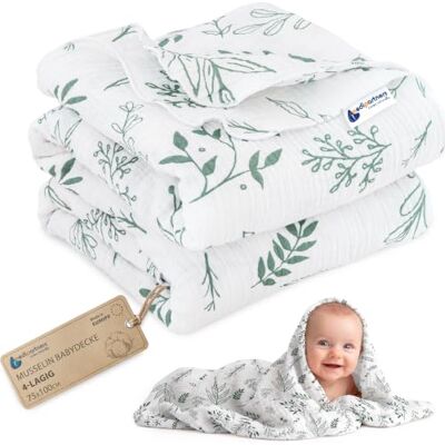 Medi Partners Musselin Babydecke 75x100cm Baby Decke Musselindecke Neugeborenen dünne dünne Kuscheldecke Sommer Babydecken für Kleinkinder Krabbeldecke Kinderbett Kinderwagen (Olivenblatt) Medi Partners Musselin Babydecke 75x100cm Baby Decke Musselindecke Neugeborenen dünne dünne Kuscheldecke Sommer Babydecken für Kleinkinder Krabbeldecke Kinderbett Kinderwagen (Olivenblatt)