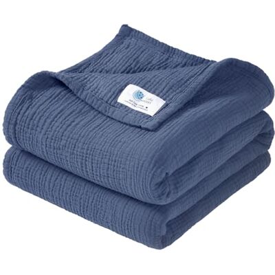 lulumoon Musselin Decke Baby Atmungsaktive Babydecke,Baby Decken Neugeborenen,Weiche Krabbeldecke für Kinder,Musselin Schlafdecken für Kleinkinder Mädchen Junge 120x120cm (Blau) lulumoon Musselin Decke Baby Atmungsaktive Babydecke,Baby Decken Neugeborenen,Weiche Krabbeldecke für Kinder,Musselin Schlafdecken für Kleinkinder Mädchen Junge 120x120cm (Blau)