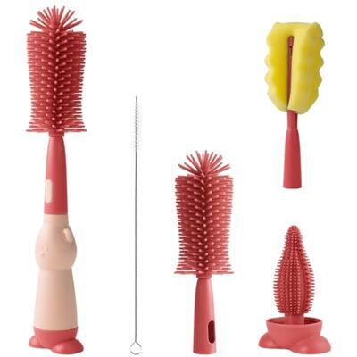 AiQInu Baby Flaschenbürste Set, Silikon Babyflaschenbürste 4 in 1, 360°-Reinigung ohne Sackgassen, BPA-frei, mit Weicher Bürste, Nippelbürsten-Strohreinige, Geeignet für Baby-Nippel und -Flaschen AiQInu Baby Flaschenbürste Set, Silikon Babyflaschenbürste 4 in 1, 360°-Reinigung ohne Sackgassen, BPA-frei, mit Weicher Bürste, Nippelbürsten-Strohreinige, Geeignet für Baby-Nippel und -Flaschen