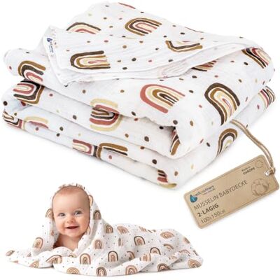 Medi Partners Musselin Babydecke 100x150cm Baby Decke Musselindecke Neugeborenen dünne dünne Kuscheldecke Sommer Babydecken für Kleinkinder Krabbeldecke Kinderbett Kinderwagen (Regenbogen) Medi Partners Musselin Babydecke 100x150cm Baby Decke Musselindecke Neugeborenen dünne dünne Kuscheldecke Sommer Babydecken für Kleinkinder Krabbeldecke Kinderbett Kinderwagen (Regenbogen)