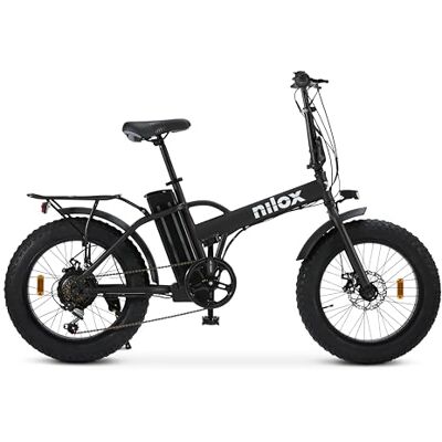 Nilox X5 Pro E-Bike, Elektrofahrrad mit Fat-Reifen, bis zu 60 km Reichweite, max. 25 km/h, 36 V 250 W Motor, herausnehmbarer 36 V – 10 Ah Akku, Fat-Reifen 20" x 4", Shimano 6-Gang-Schaltung Nilox X5 Pro E-Bike, Elektrofahrrad mit Fat-Reifen, bis zu 60 km Reichweite, max. 25 km/h, 36 V 250 W Motor, herausnehmbarer 36 V – 10 Ah Akku, Fat-Reifen 20" x 4", Shimano 6-Gang-Schaltung