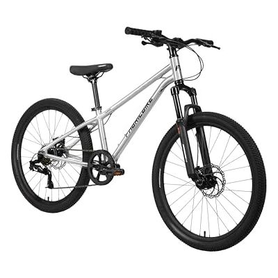 FabricBike Terra Mountainbike, Aluminium, 61 cm (24 Zoll), für 8 bis 11 Jahre, Mountainbike, Scheibenbremse, 7-Gang-Schaltung, Vorderradaufhängung (poliert) FabricBike Terra Mountainbike, Aluminium, 61 cm (24 Zoll), für 8 bis 11 Jahre, Mountainbike, Scheibenbremse, 7-Gang-Schaltung, Vorderradaufhängung (poliert)