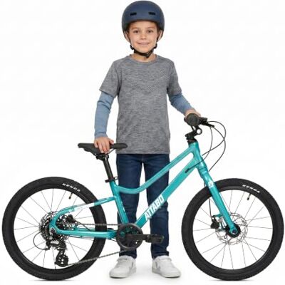 ATTABO Ease 20 Zoll Kinderfahrrad für Kinder 6–9 Jahre, Leichter Aluminiumrahmen, 7-Gang-Schaltung, hydraulische Scheibenbremsen (Türkis) ATTABO Ease 20 Zoll Kinderfahrrad für Kinder 6–9 Jahre, Leichter Aluminiumrahmen, 7-Gang-Schaltung, hydraulische Scheibenbremsen (Türkis)