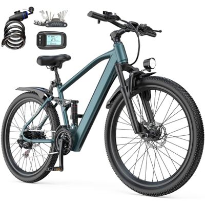 Eleglide Elegllde E-Bike 26" mit 21-Gang Schaltung 250W Motor 13Ah Akku Höchstgeschwindigkeit 25km/h Hochkohlenstoffstahlrahmen LCD Display City Elektrofahrrad Eleglide Elegllde E-Bike 26" mit 21-Gang Schaltung 250W Motor 13Ah Akku Höchstgeschwindigkeit 25km/h Hochkohlenstoffstahlrahmen LCD Display City Elektrofahrrad