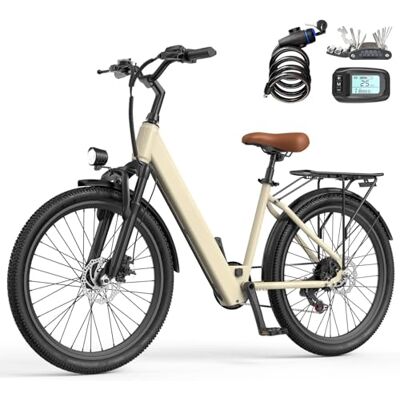 Eleglide E-Bike 24" mit 7-Gang Schaltung 250W Motor 13Ah Akku Höchstgeschwindigkeit 25km/h Hochkohlenstoffstahlrahmen City Elektrofahrrad, LCD Display 24" E-Bike für Erwachsene Eleglide E-Bike 24" mit 7-Gang Schaltung 250W Motor 13Ah Akku Höchstgeschwindigkeit 25km/h Hochkohlenstoffstahlrahmen City Elektrofahrrad, LCD Display 24" E-Bike für Erwachsene
