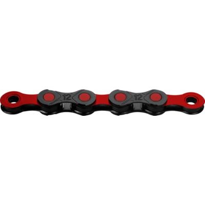 KMC Fahrrad Kette, Fahrradkette, DLC12 WAXED, 1/2" x 11/128", 126 Glieder, 12-fach, leicht, schwarz-rot KMC Fahrrad Kette, Fahrradkette, DLC12 WAXED, 1/2" x 11/128", 126 Glieder, 12-fach, leicht, schwarz-rot