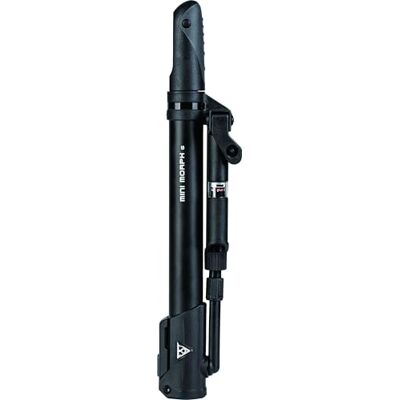 Topeak Mini Morph Fahrradreifenpumpe mit analogem Manometer, Schwarz Topeak Mini Morph Fahrradreifenpumpe mit analogem Manometer, Schwarz