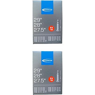 Schwalbe 2 x Unisex Erwachsene Fahrradschlauch SV19 40/62-584/635 EK 40 mm Fahrradzubehör, schwarz, 27,5 29 Zoll Schwalbe 2 x Unisex Erwachsene Fahrradschlauch SV19 40/62-584/635 EK 40 mm Fahrradzubehör, schwarz, 27,5 29 Zoll