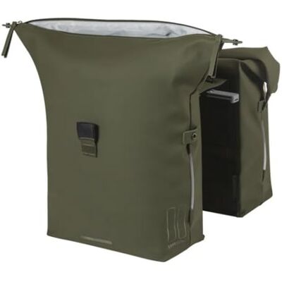 Basil SoHo Doppeltasche Nordlicht MIK – wasserdicht – 41 Liter – mit LED-Licht – aus recyceltem Polyester – Grün Basil SoHo Doppeltasche Nordlicht MIK – wasserdicht – 41 Liter – mit LED-Licht – aus recyceltem Polyester – Grün