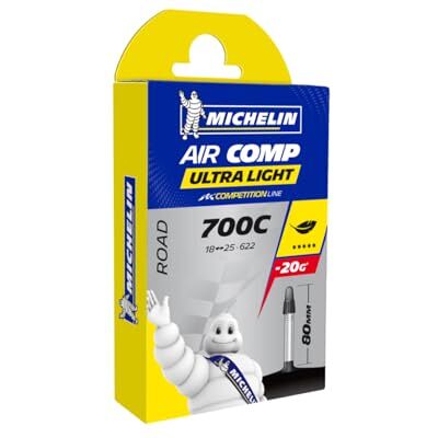 Michelin Schlauch A1 Aircomp Ultra 27/28" Presta 60 Fahrradschlauch, schwarz, 18/23-622, 39-20-014 Michelin Schlauch A1 Aircomp Ultra 27/28" Presta 60 Fahrradschlauch, schwarz, 18/23-622, 39-20-014