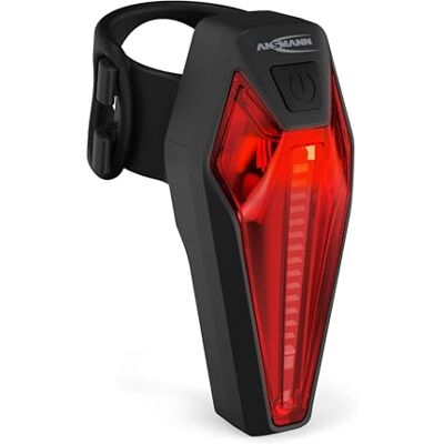 Ansmann Fahrrad-Rücklicht StVZO zugelassen, mit Bremslicht bei betätigter Fahrradbremse, starker 220° Abstrahlwinkel, IPX5 gegen Wasser geschützt, bis zu 3,5 Stunden Leuchtdauer aufladbar über USB Ansmann Fahrrad-Rücklicht StVZO zugelassen, mit Bremslicht bei betätigter Fahrradbremse, starker 220° Abstrahlwinkel, IPX5 gegen Wasser geschützt, bis zu 3,5 Stunden Leuchtdauer aufladbar über USB