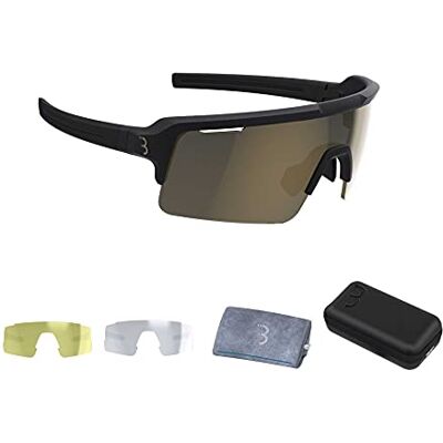 BBB Cycling Fuse BSG-65 Cycling Glasses with 3 Interchangeable Semi-Flat Lenses Unbreakable Frame Sports Sunglasses UV Protection for Bike Riding Mens Womens Matt Black, One Size BBB Cycling Fuse BSG-65 Cycling Glasses with 3 Interchangeable Semi-Flat Lenses Unbreakable Frame Sports Sunglasses UV Protection for Bike Riding Mens Womens Matt Black, One Size