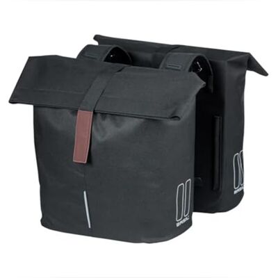 Basil City Doppeltasche – Gepäckträgertaschen hinten – einfache Befestigung – 28–32 Liter – Schwarz Basil City Doppeltasche – Gepäckträgertaschen hinten – einfache Befestigung – 28–32 Liter – Schwarz