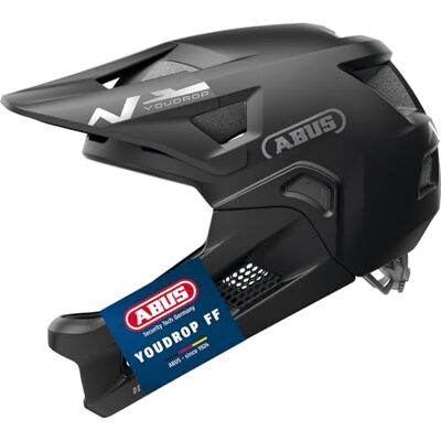 ABUS MTB-Helm YouDrop FF Fullface-Helm für Kinder und Jugendliche für den Einstieg in den Mountainbikesport mit abnehmbarem Kinnschutz Schwarz, Größe S ABUS MTB-Helm YouDrop FF Fullface-Helm für Kinder und Jugendliche für den Einstieg in den Mountainbikesport mit abnehmbarem Kinnschutz Schwarz, Größe S