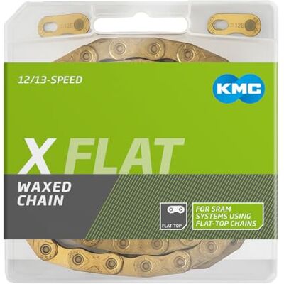 KMC Fahrrad Kette, Fahrradkette, Flat Top, TiN gold, 126 Glieder, waxed, Kompatibel mit SRAM AXS & Transmission, gold KMC Fahrrad Kette, Fahrradkette, Flat Top, TiN gold, 126 Glieder, waxed, Kompatibel mit SRAM AXS & Transmission, gold