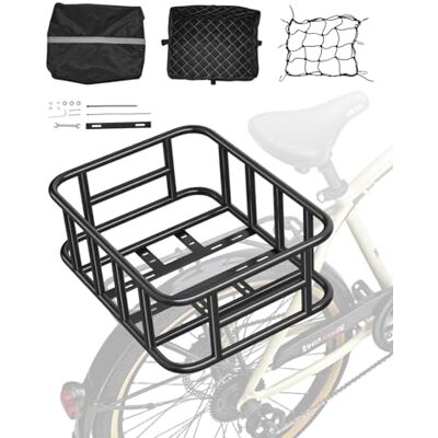 VEVOR Fahrradkorb hinten 435x330x155 mm, Hinterradkorb mit Gepäcknetz & Abdeckung, Gepäckträger zum Transport von Hunden, Haustieren, Obst & Lebensmitteln, Montagewerkzeug im Lieferumfang enthalten VEVOR Fahrradkorb hinten 435x330x155 mm, Hinterradkorb mit Gepäcknetz & Abdeckung, Gepäckträger zum Transport von Hunden, Haustieren, Obst & Lebensmitteln, Montagewerkzeug im Lieferumfang enthalten