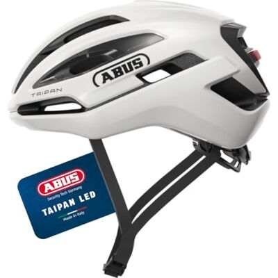 ABUS Gravel-Helm Taipan LED Fahrradhelm mit Licht fürs Gravel-Biken leicht, vielseitig und gut belüftet mit Brillenhalterung für Jugendliche, Frauen und Männer Größe S, weiß ABUS Gravel-Helm Taipan LED Fahrradhelm mit Licht fürs Gravel-Biken leicht, vielseitig und gut belüftet mit Brillenhalterung für Jugendliche, Frauen und Männer Größe S, weiß