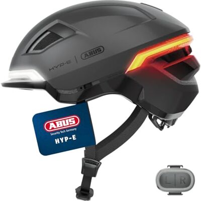 ABUS Fahrradhelm HYP-E Helm mit Frontlicht, Rücklicht und Blinklicht geeignet auch fürs Fahrradfahren auf E-Bike und S-Pedelec für Jugendliche und Erwachsene ABUS Fahrradhelm HYP-E Helm mit Frontlicht, Rücklicht und Blinklicht geeignet auch fürs Fahrradfahren auf E-Bike und S-Pedelec für Jugendliche und Erwachsene