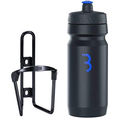 BBB Cycling Fahrrad Wasserflasche und Halter Kombination Universal Fahrrad Flaschenhalter für Rennrad und MTB CompTank und FuelTank Schwarz/Schwarz-Blau BBB Cycling Fahrrad Wasserflasche und Halter Kombination Universal Fahrrad Flaschenhalter für Rennrad und MTB CompTank und FuelTank Schwarz/Schwarz-Blau